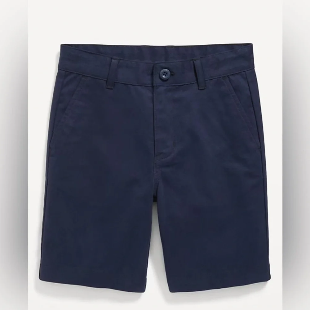 Old Navy Boys Twill Shorts Navy Blue Adjustable Waist Flex - Size 14